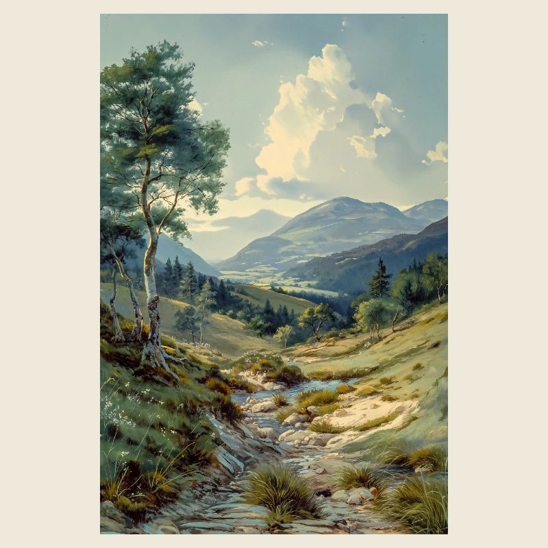 Poster Illustration Paysage de Nature