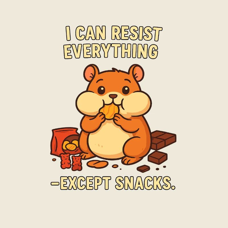 Cookie Loving Hamster Snack Humor