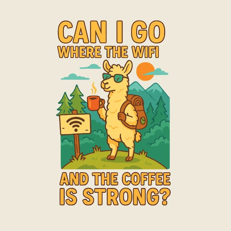 WLAN Kaffee Lama Abenteuer