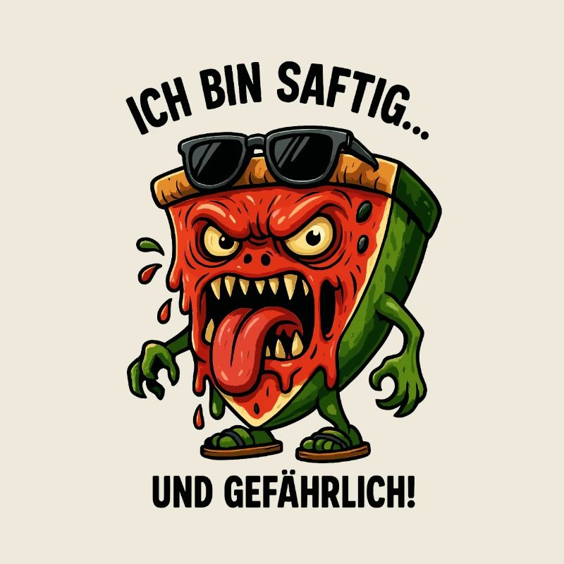 Saftige Pizza mit Sonnenbrille