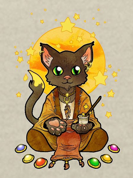 Saint Cat Illustration