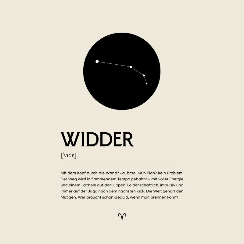 Sternzeichen WIDDER Poster Zodiac