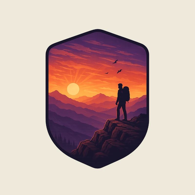 Crête du coucher du soleil