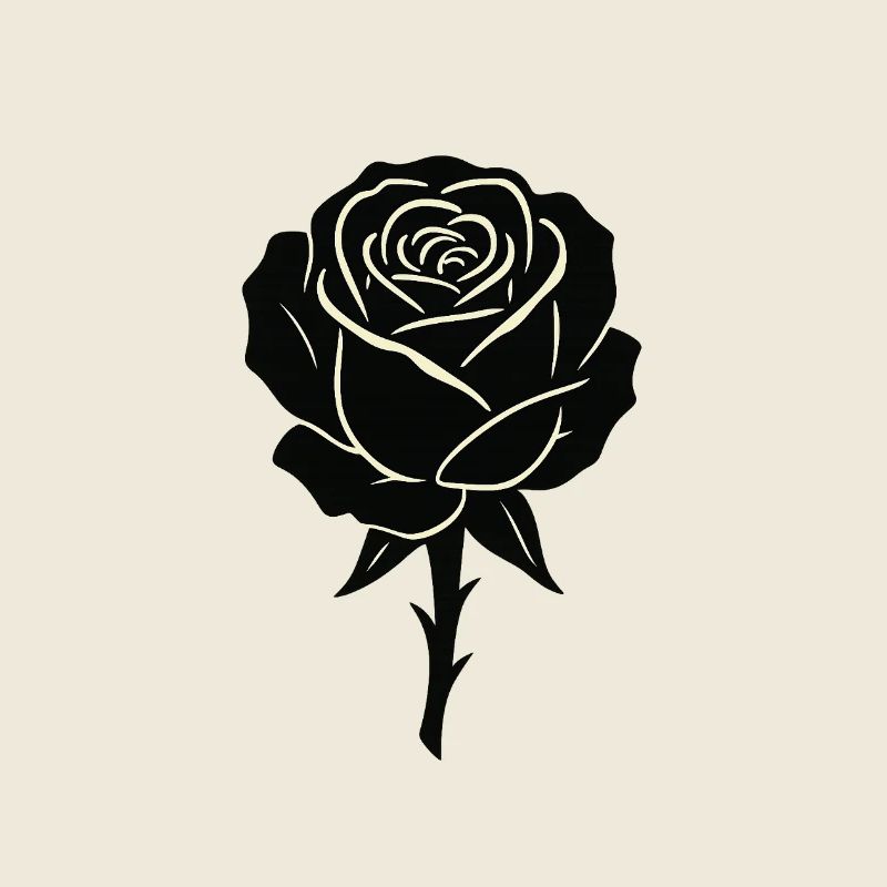 Schwarze Rose Umrissdesign