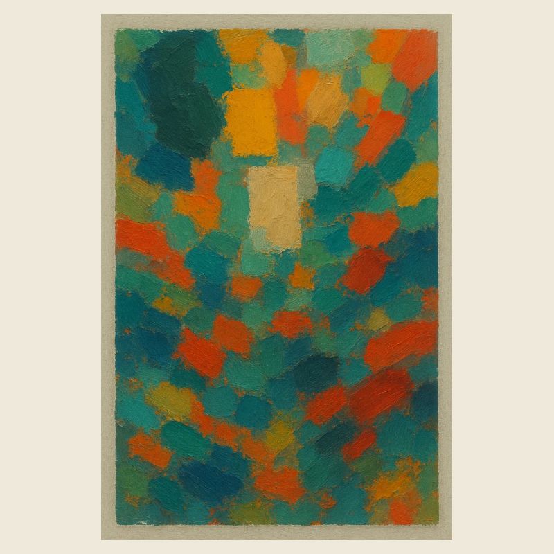 Abstraktes Farbenspiel auf Leinwand