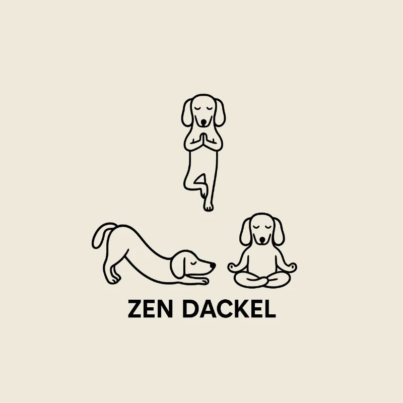 Dackel Dachshund Yoga Line Art cute süß zen pose