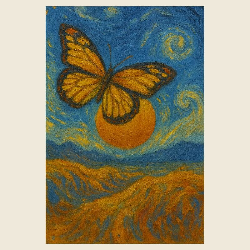 Papillon dans le style de Van Gogh