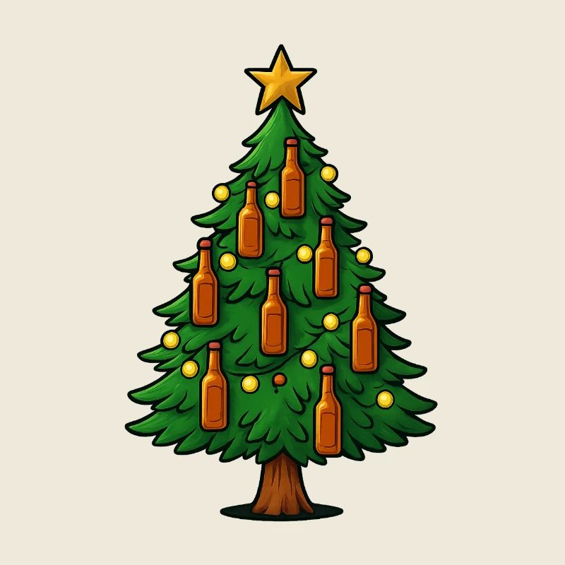 Bouteilles de bière festives Arbre de Noël