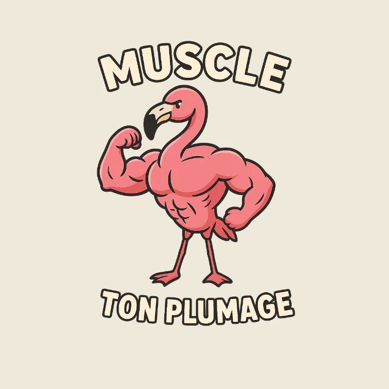Muscular Flamingo Tattoo
