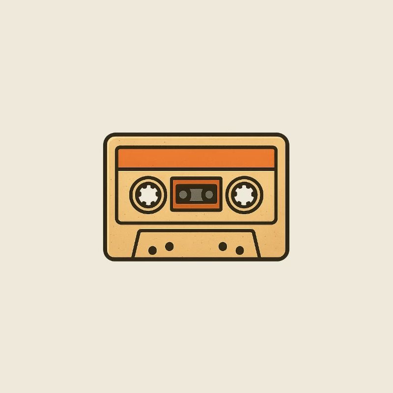 Retro Cassette Design for Vintage Clothing