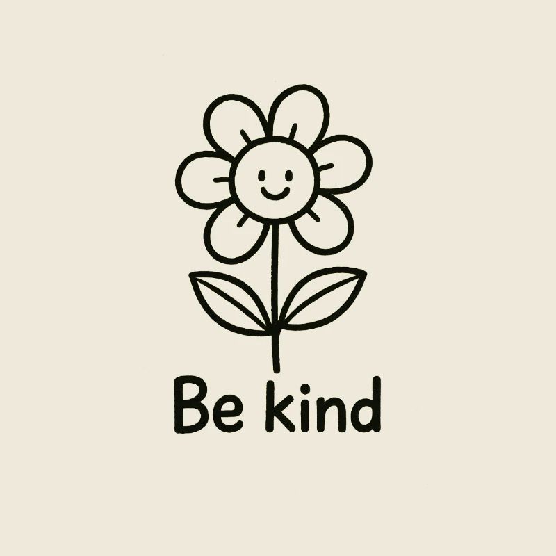 Fröhliche Blume mit Botschaft