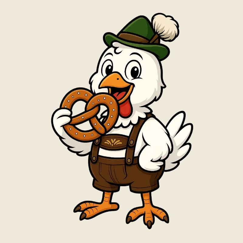 Bavarian duck servant in traditional costume