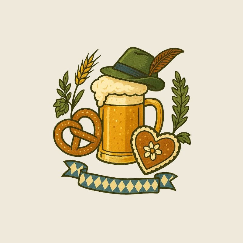 Traditionelles Motiv mit Bierkrug
