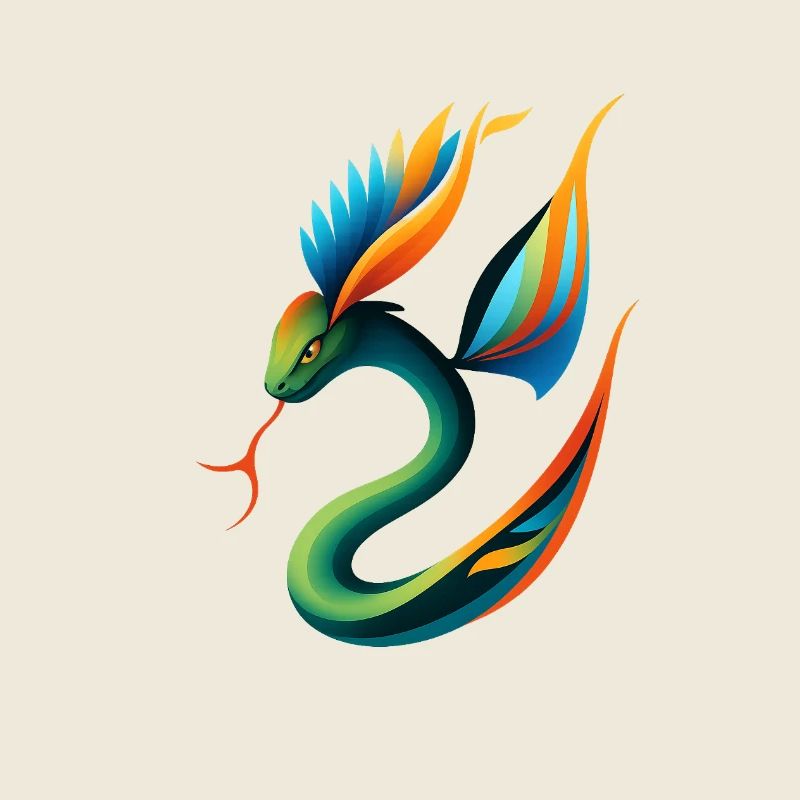Dragon mythique aux ailes colorées