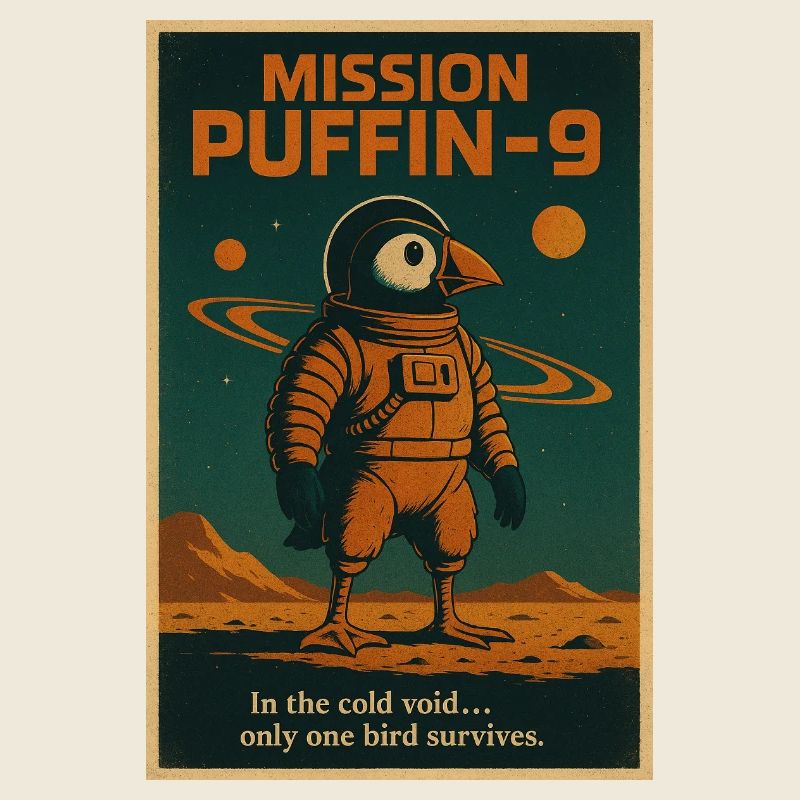 Puffin Papageientaucher Astronaut Weltall