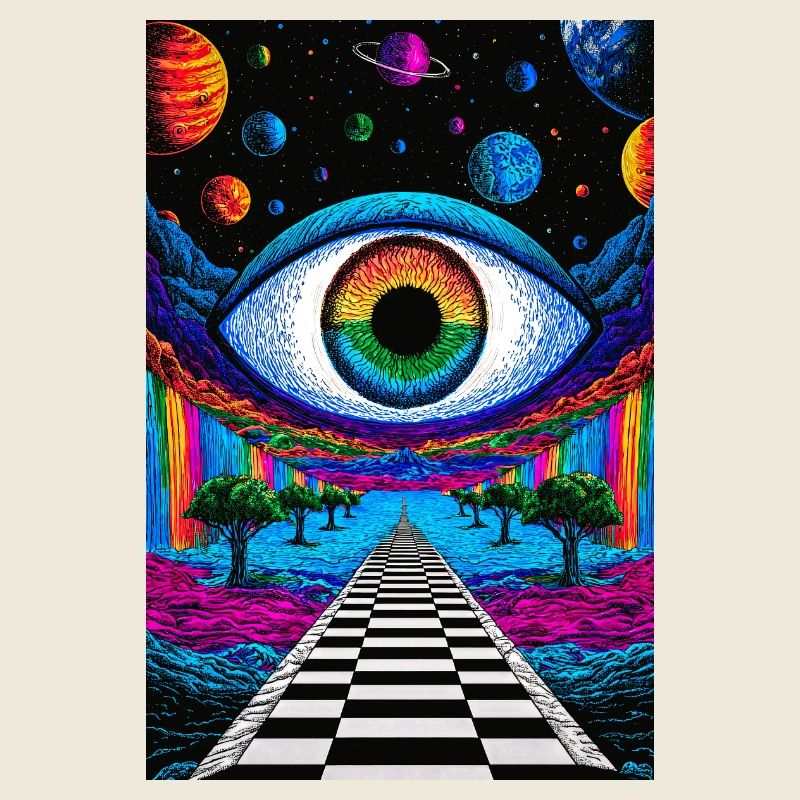 Psychedelisches kosmisches Auge auf dem Astralpfad