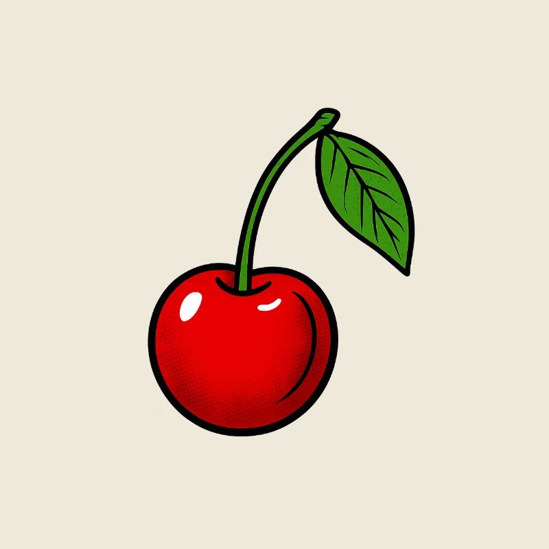 Fruity cherry print with leaf design