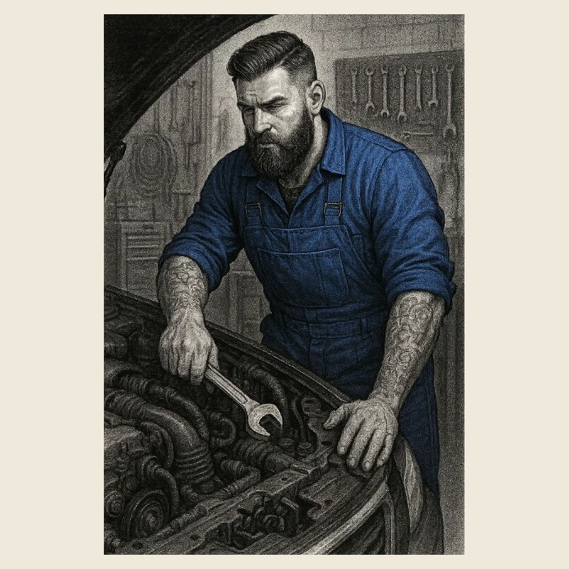 Artisan industriel avec clé