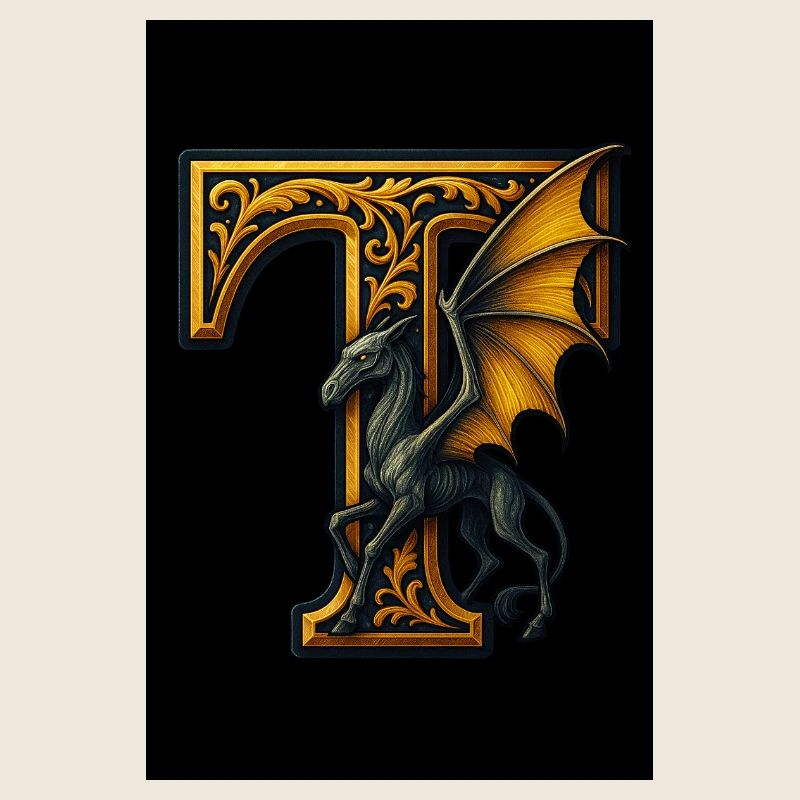 T – Magical ornament with winged creature