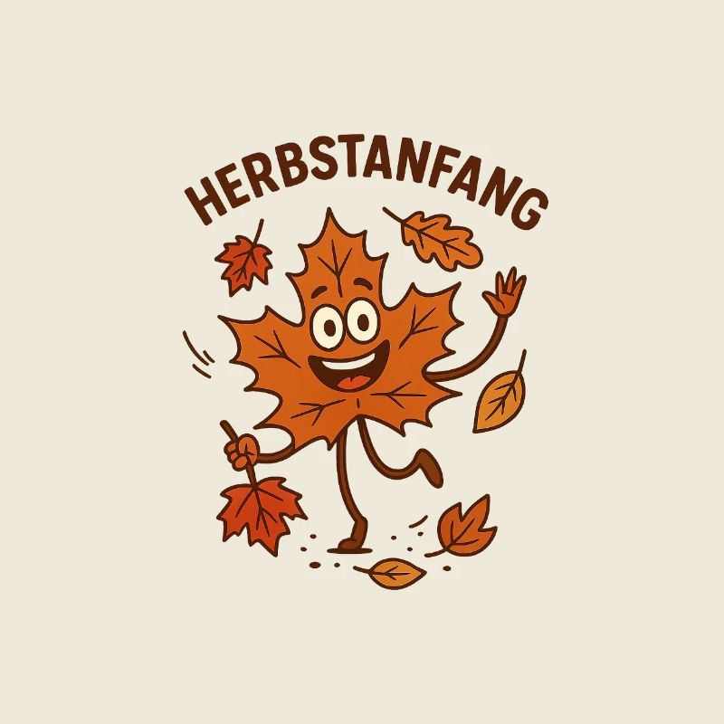 Autumn leaves cheerful leaf character
