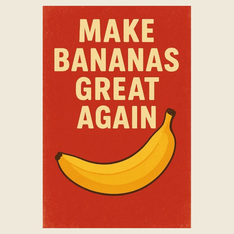 Humorvoller Slogan mit lebendiger Banane