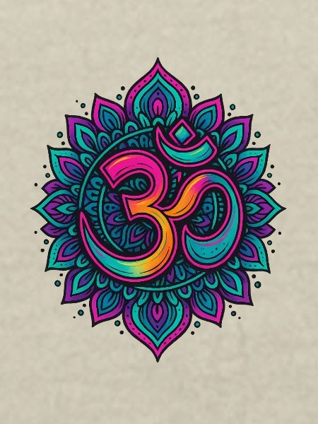 Psychedelisches Om Goa Mandala
