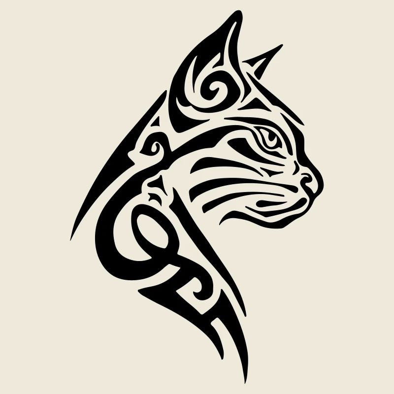 Cat Tribal Tattoo