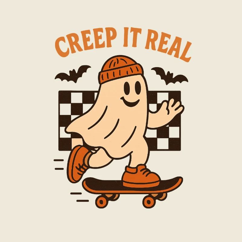Skateboarding Ghost Halloween