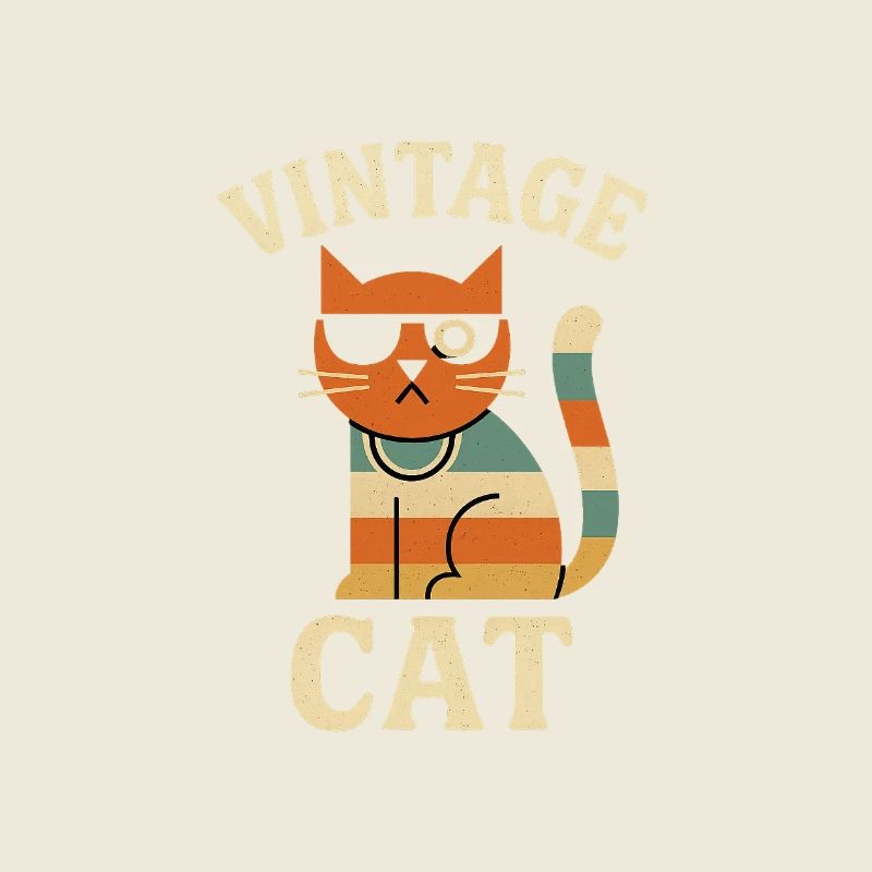 Illustration de chats vintage avec une esthétique rétro