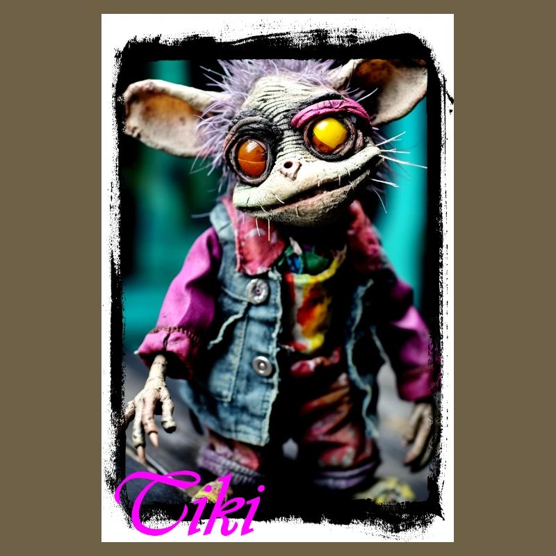 Individual creature doll with glowing eyes