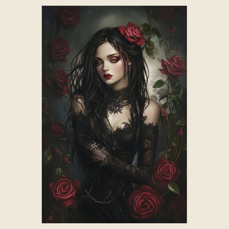 Élégance noire avec des accents de rose