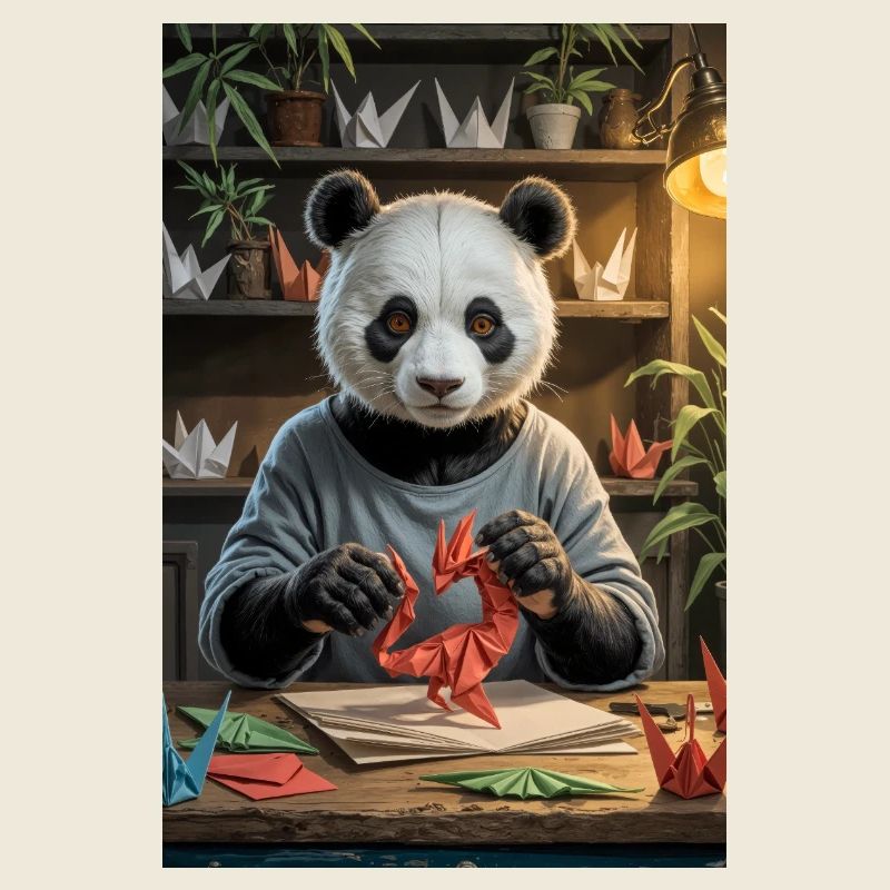 Origami Humanoïde Panda
