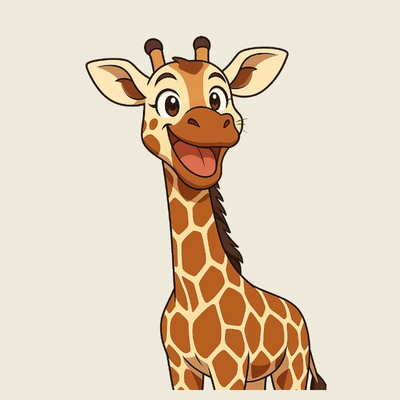 Happy giraffe with smiling expression
