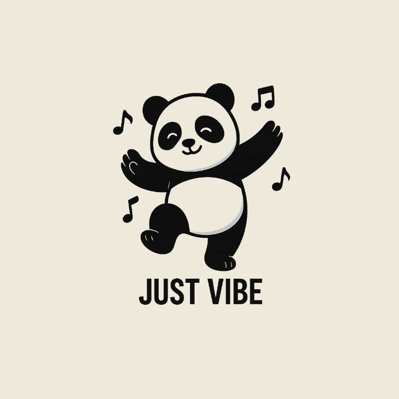 Panda effrayant avec un design musical