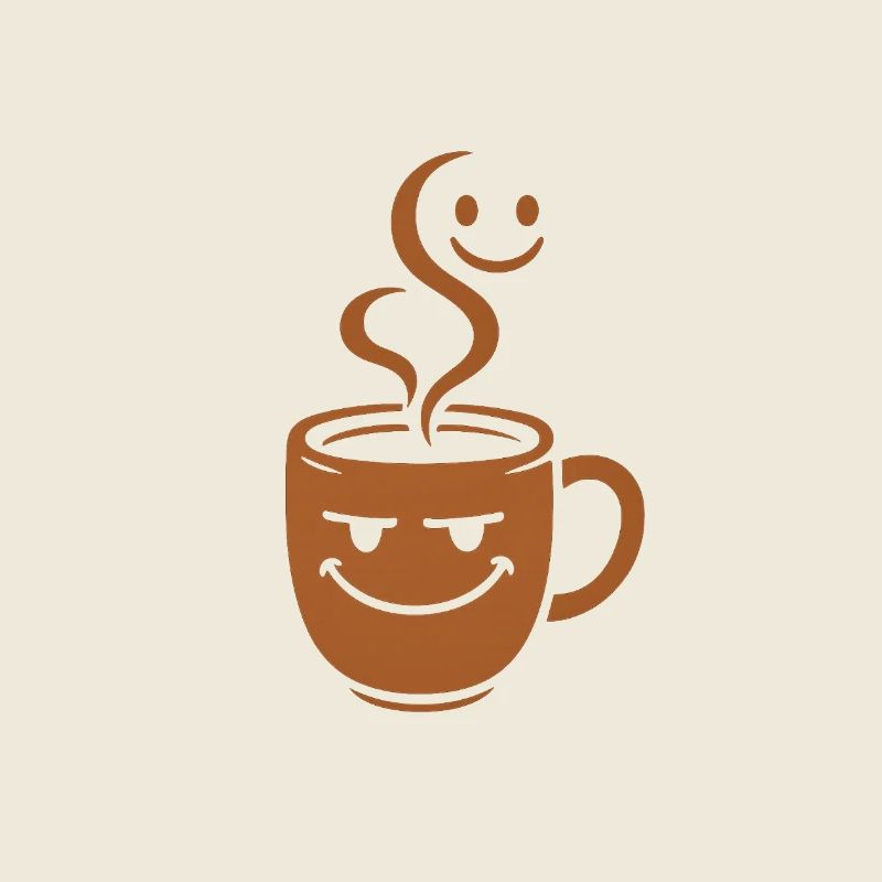 Fröhlicher Kaffeebecher mit Smileys
