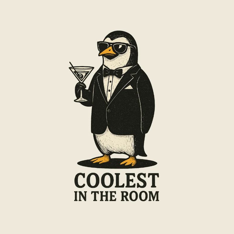 Pingouin élégant avec des lunettes de soleil