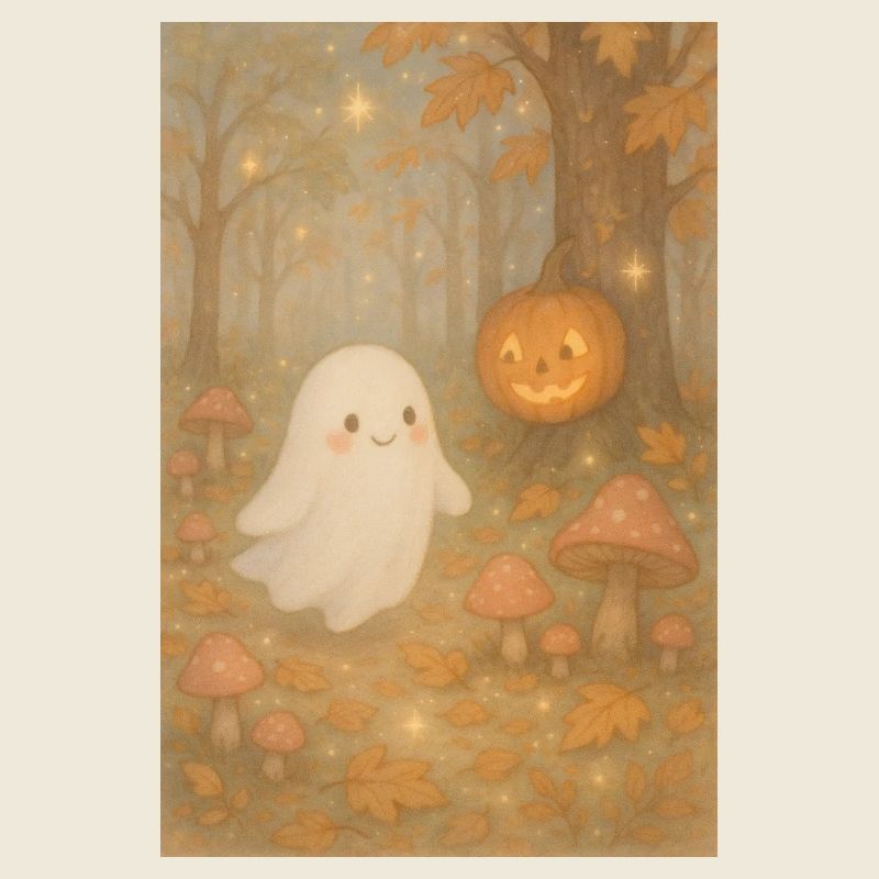 Halloween Herbst Geist im Wald