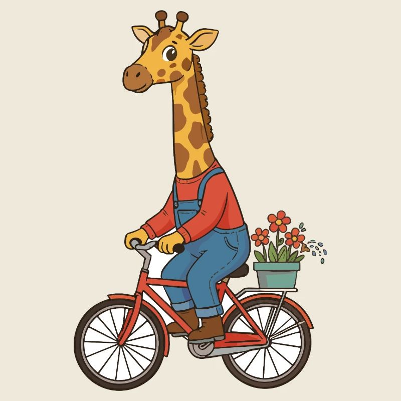 Conception fantaisiste du cavalier girafe