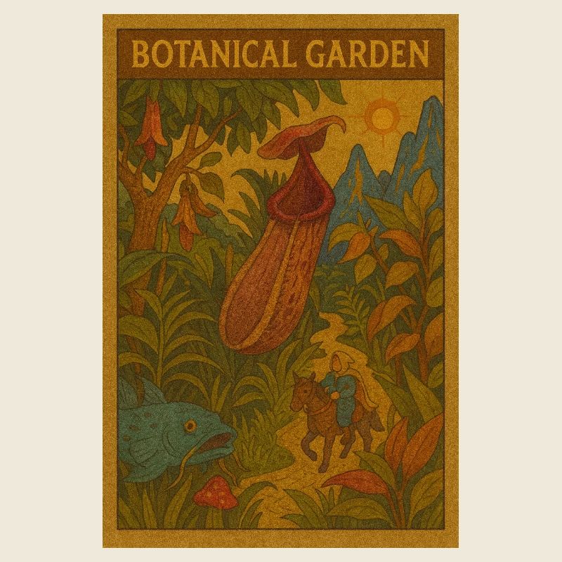 Enchanted Botanical Garden Illustration