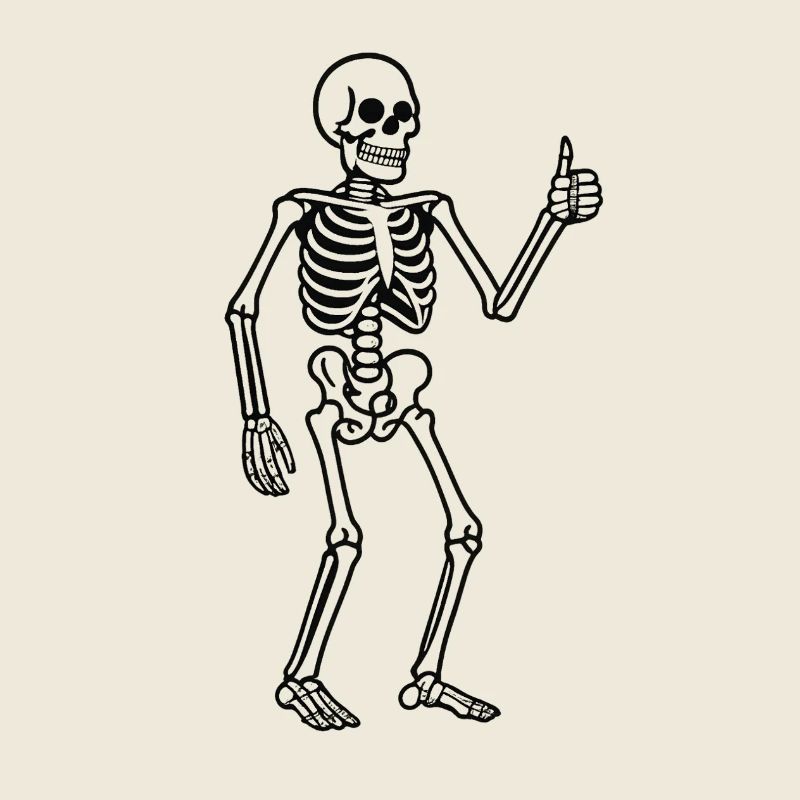 Leuchtender Skeleton im Retro Stil