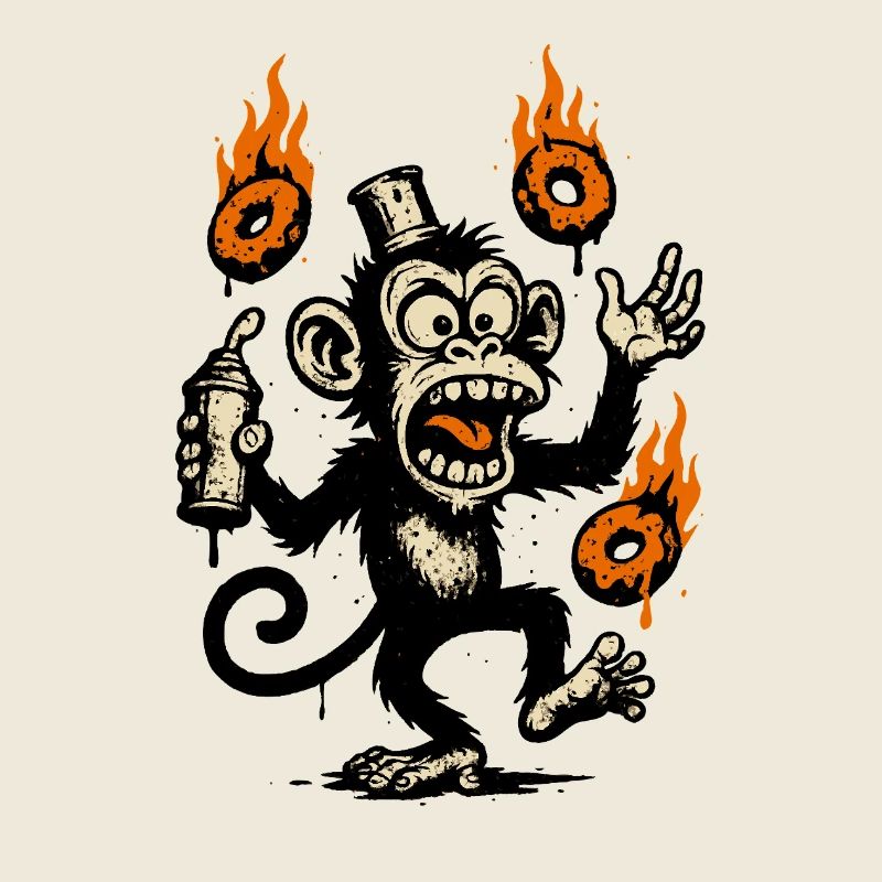 Fiery Monkey with Magic Talisman