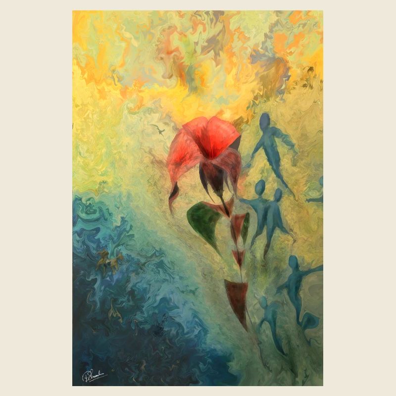 Abstrakte Blumenszene