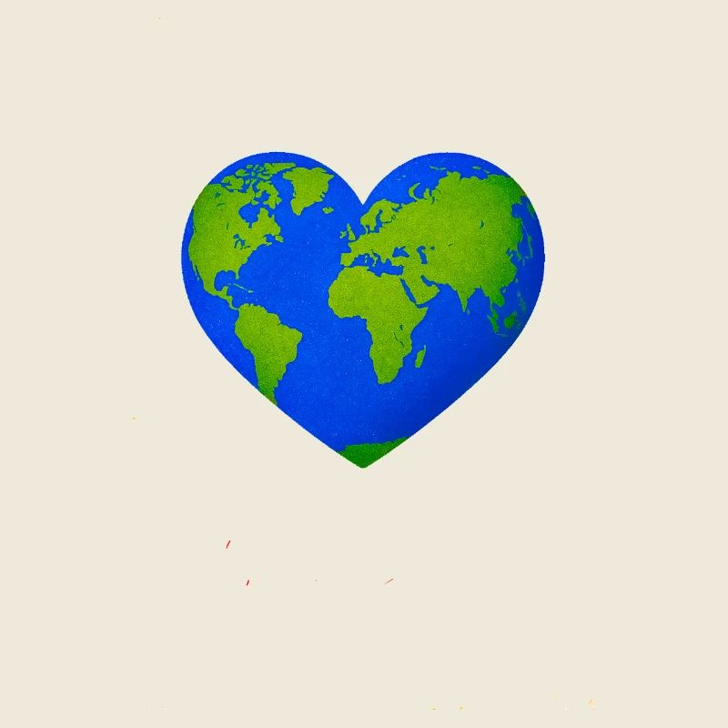 World Heart in Heart Shape