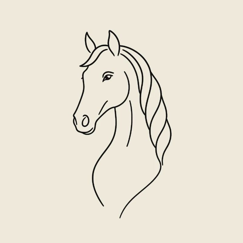 Silhouette élégante cheval