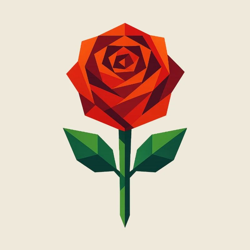 Rose | Imprimé géométrique fleur de rose / Design