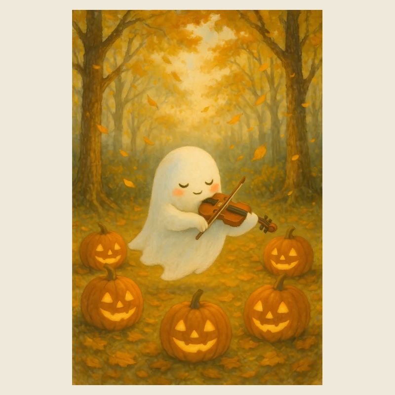 Fantôme d’Halloween avec violon