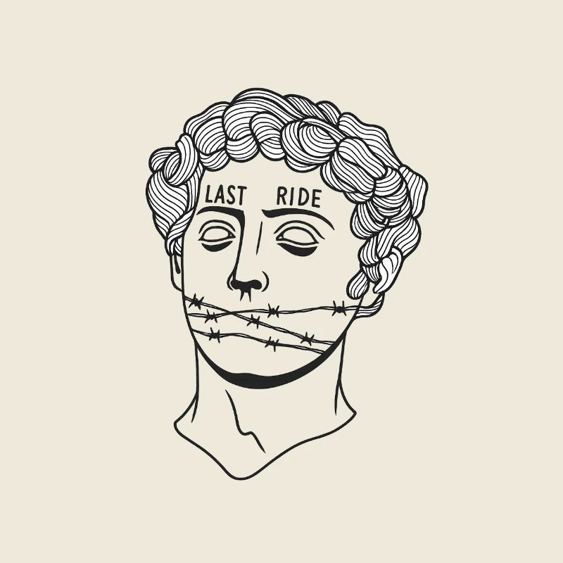 Last Ride Mask with Barbed Wire