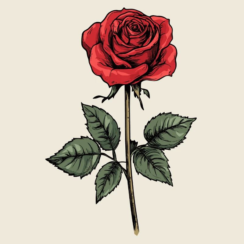 Graphique d’illustration de rose rouge