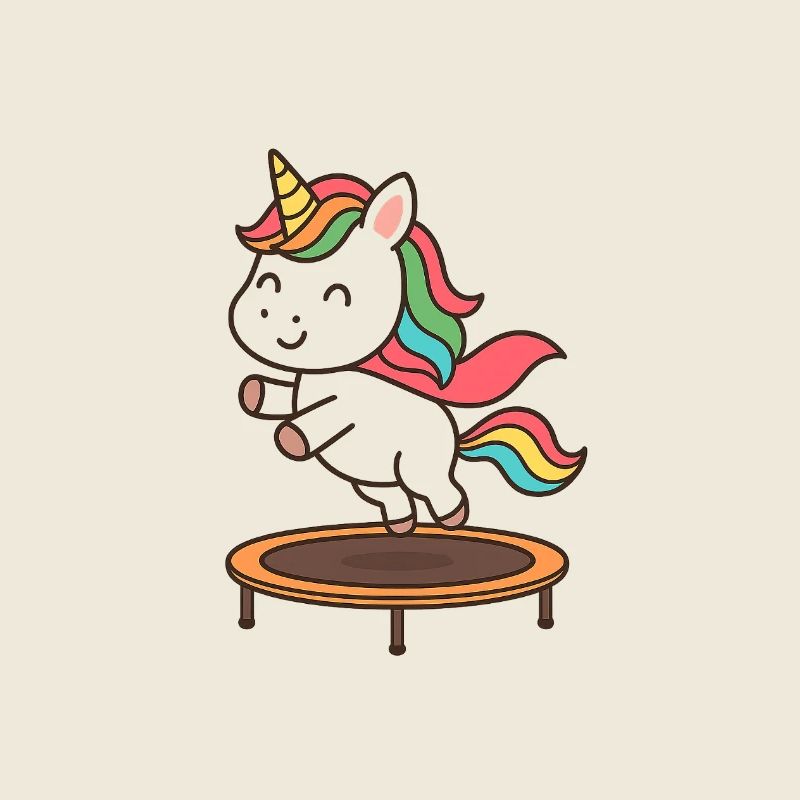 Trampoline Unicorn Jumping Magic
