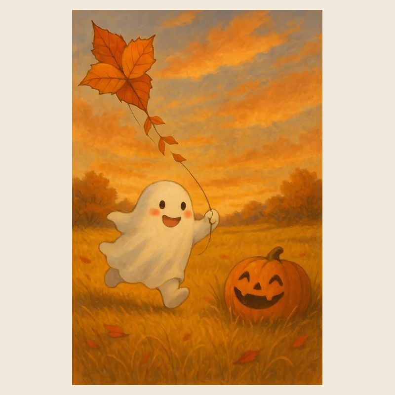 Autumn Ghost with Pumpkin